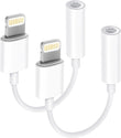 MFi Certified 2 Pack Lightning to 3.5 mm Headphone Jack Adapter for iPhone