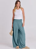 S Women Linen Palazzo Pants Summer Boho Wide