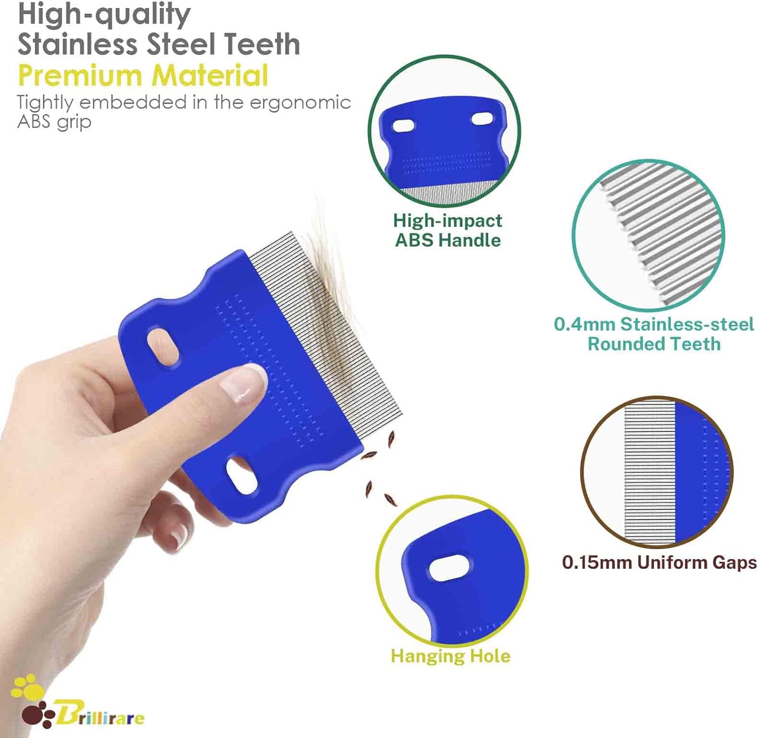 4 Pack Flea Lice Comb