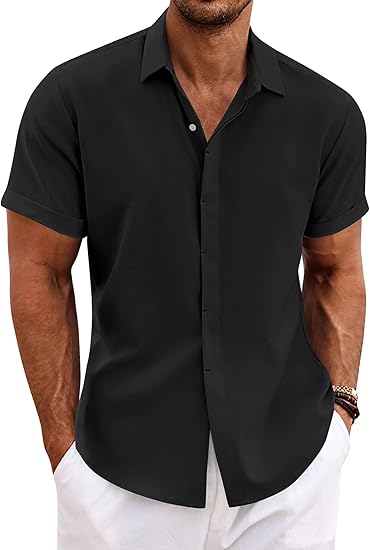 Men's Linen Shirts Short Sleeve Casual Shirts