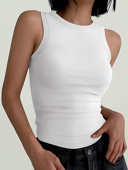 Womens Sleeveless High Neck Tank Tops Fashion Summer