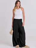 Women Linen Palazzo Pants Summer Boho Wide