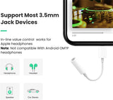 MFi Certified 2 Pack Lightning to 3.5 mm Headphone Jack Adapter for iPhone