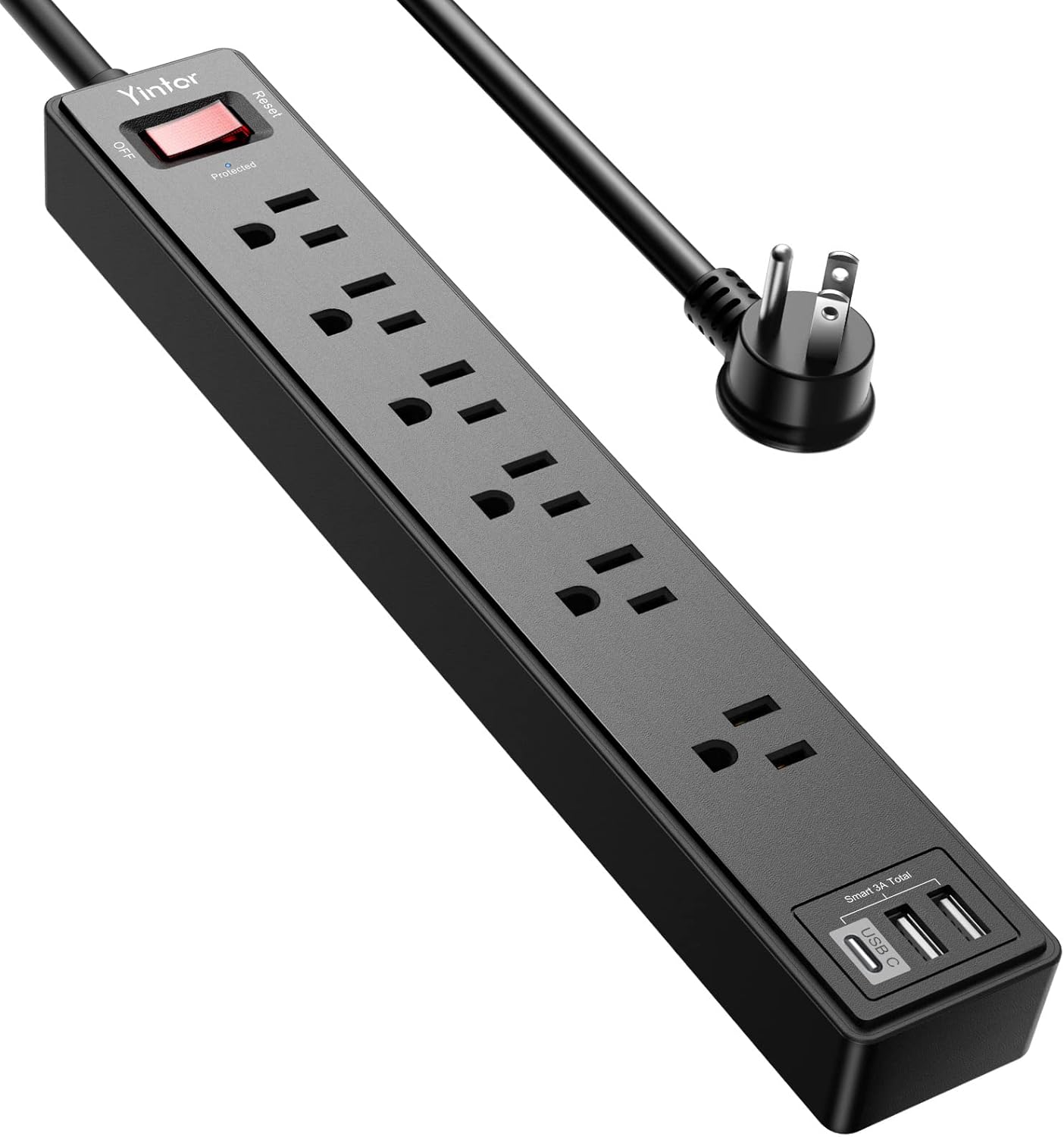 6Ft Power Strip Surge Protector -