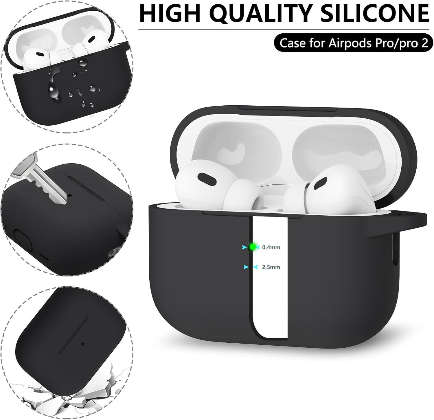 for AirPods Pro Case Cover with Cleaner Kit