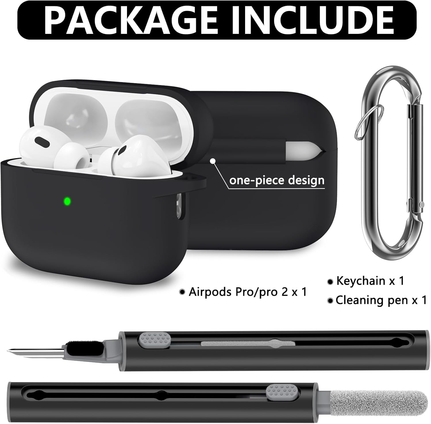 for AirPods Pro Case Cover with Cleaner Kit