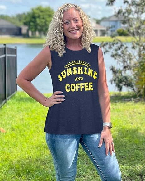 Womens Tank Tops Summer T Shirts Sleeveless Casual Loose
