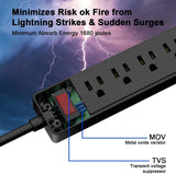 6Ft Power Strip Surge Protector -