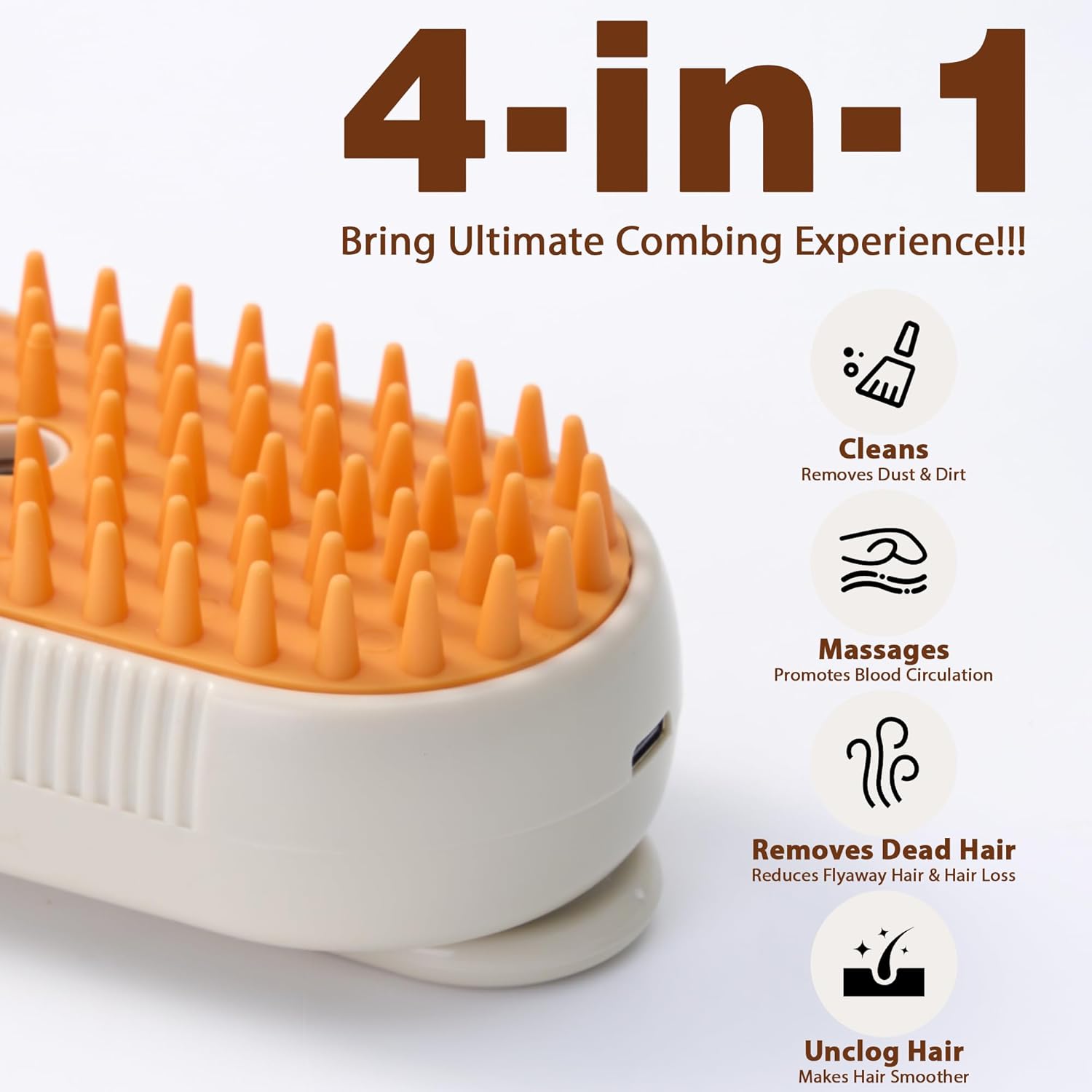 4 in 1 Cat Steam Brush, Rechargeable