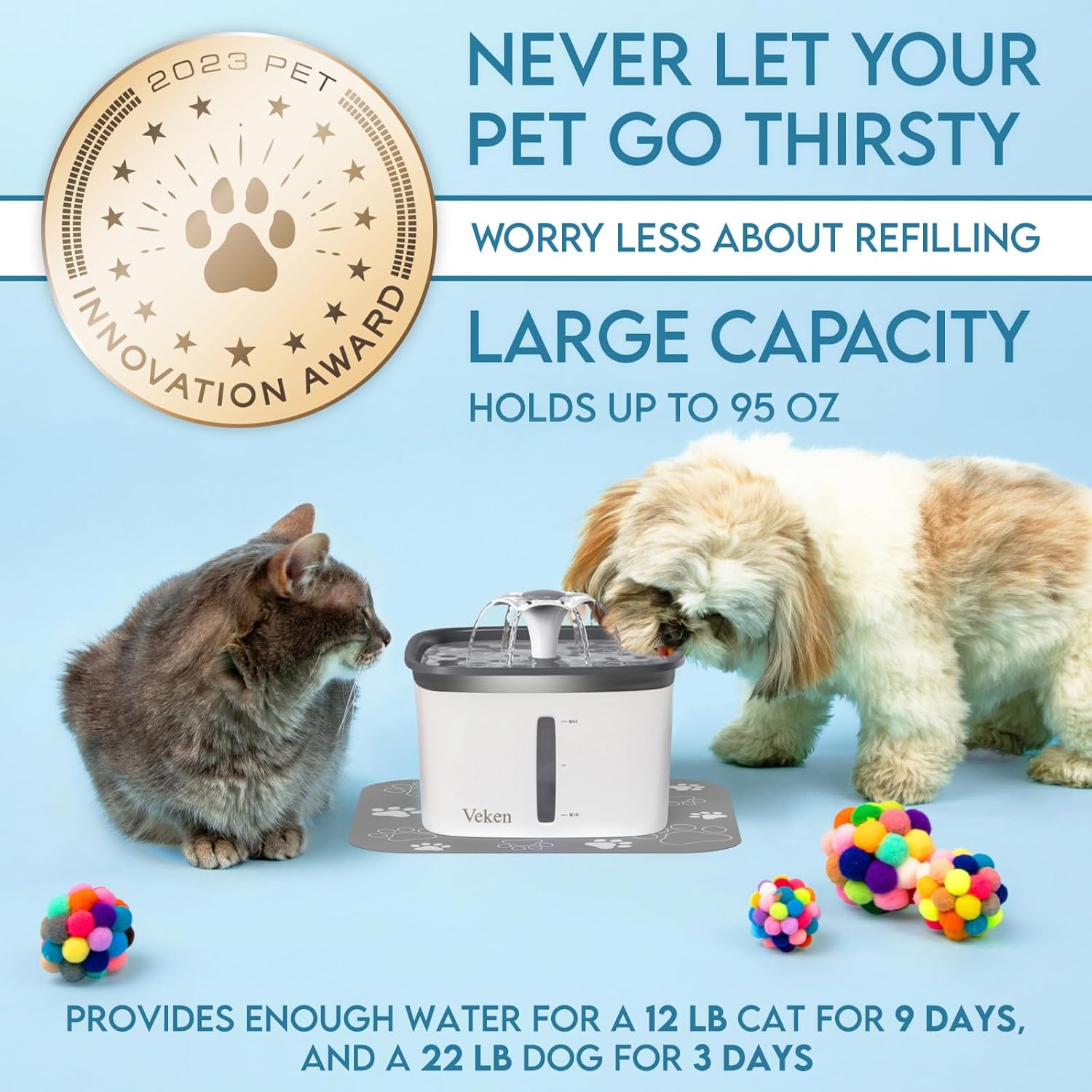 95oz/2.8L Pet Fountain,