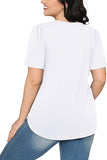 Womens T Shirts Short Sleeve Pleated Dressy