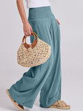 S Women Linen Palazzo Pants Summer Boho Wide