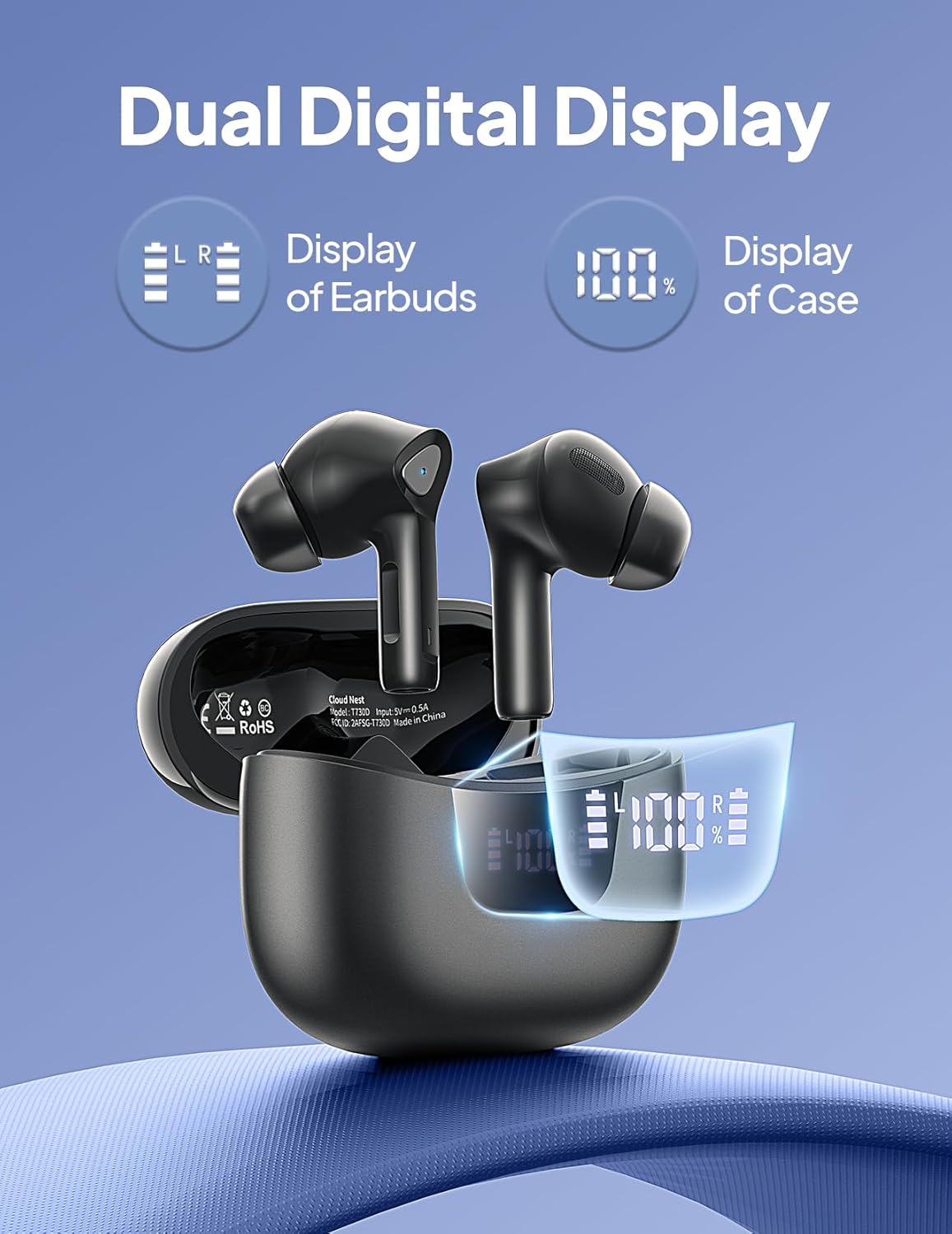 Wireless Earbuds Bluetooth V5.3 Headphones 50H