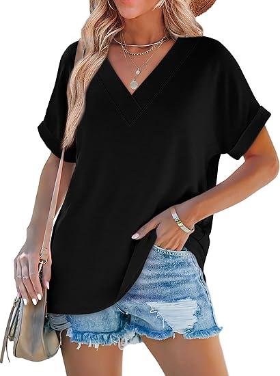Womens Summer Tops Short Dolman Sleeve Shirts