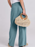 S Women Linen Palazzo Pants Summer Boho Wide