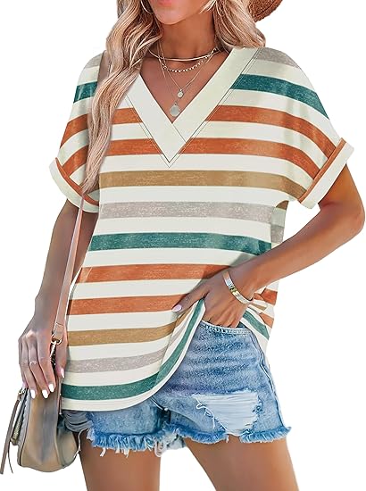 Womens Summer Tops Short Dolman Sleeve Shirts