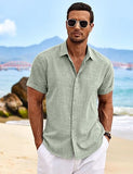 Men's Linen Shirts Short Sleeve Casual Shirts