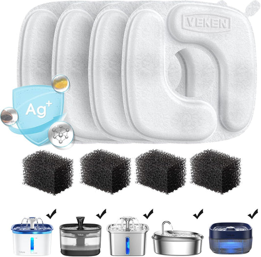 Cat Water Fountain Filters, 4 Pack