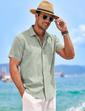 Men's Linen Shirts Short Sleeve Casual Shirts