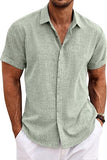 Men's Linen Shirts Short Sleeve Casual Shirts