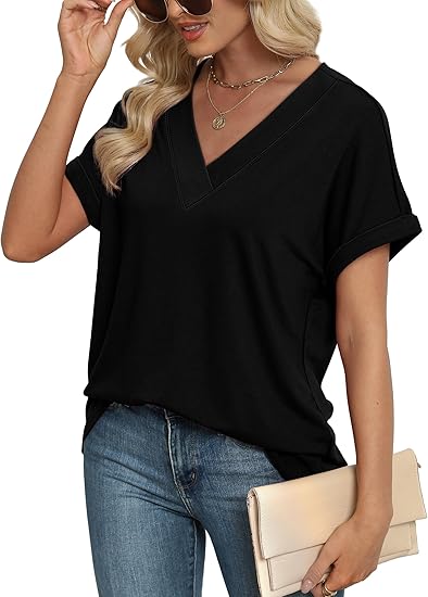 Womens Summer Tops Short Dolman Sleeve Shirts
