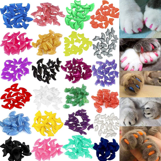 140pcs (14 Colors) Cat Nail Caps,
