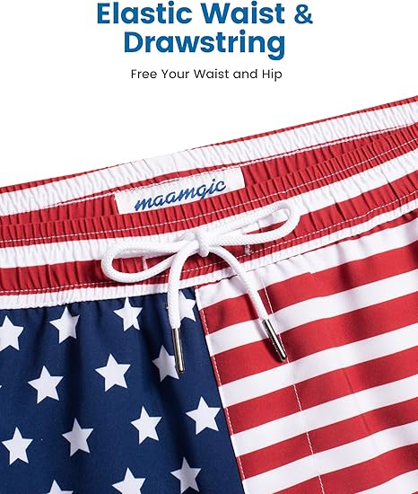 2 in 1 Mens Swim Trunks 7 Inch Swim Shorts Swim Suits Board Shorts